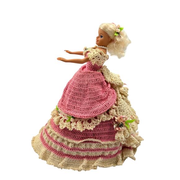 Vintage Annie's Attic February 1993 Pink Victorian GWTW Dress Handmade Doll - Picture 3 of 12